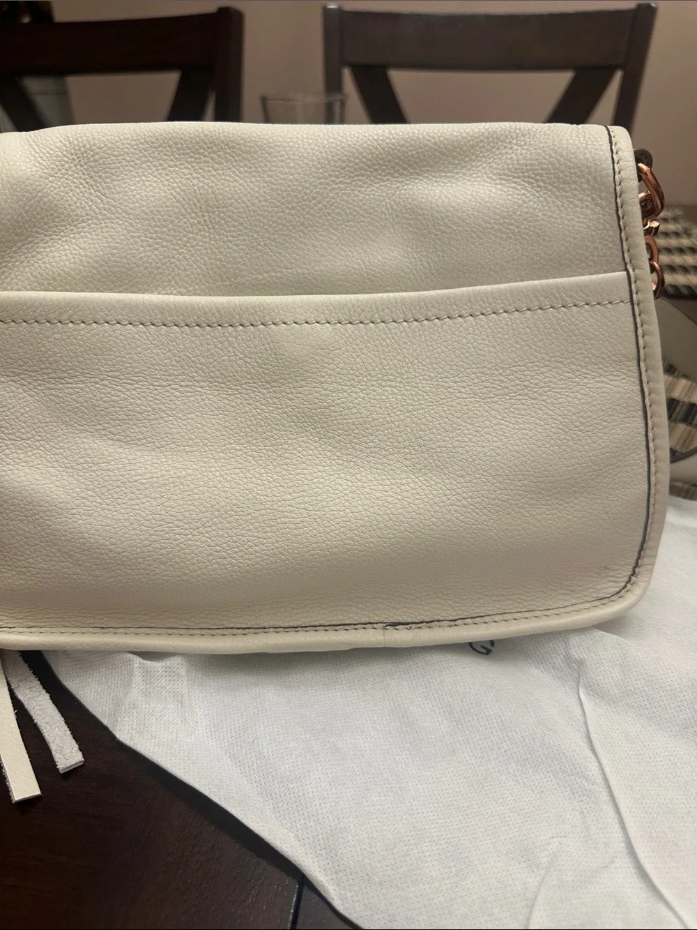 Aimee Kestenberg Cream Great Escape Crossbody Bag with Rose Gold Accents